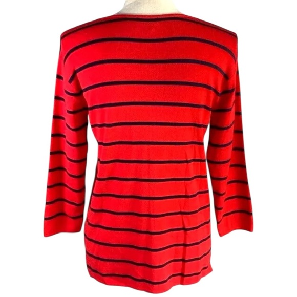 Talbots Red and Black V-Neck Sweater - Picture 6 of 6